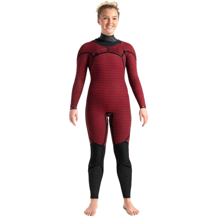 2023 C-Skins Womens ReWired 4/3mm Chest Zip Wetsuit C-RW43WCZ - Anthracite / Black X / Saffron